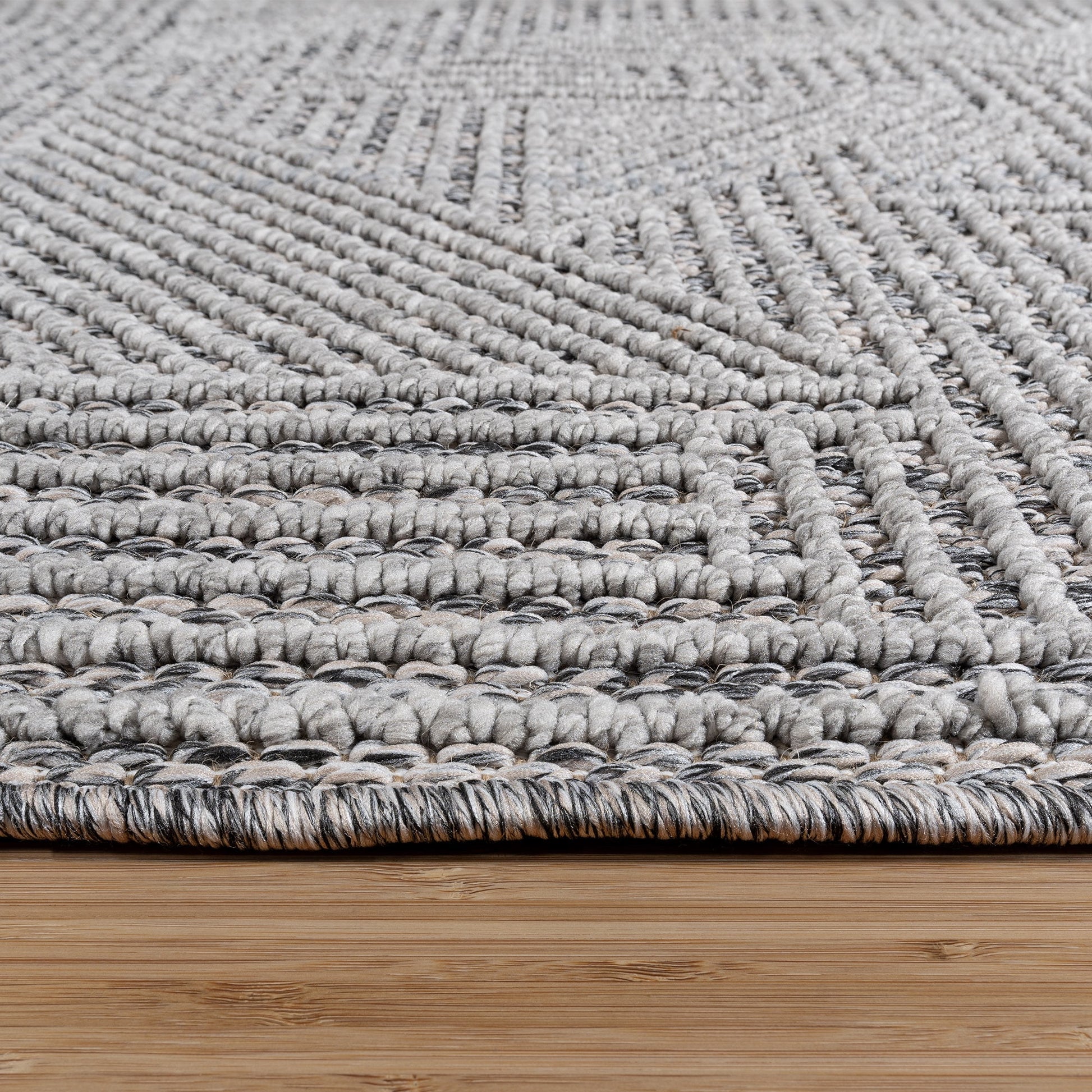 Gertmenian Malini Devyn Charcoal Gray Modern Geometric Tonal Polyester High-Low Indoor Area Rug, 5x8