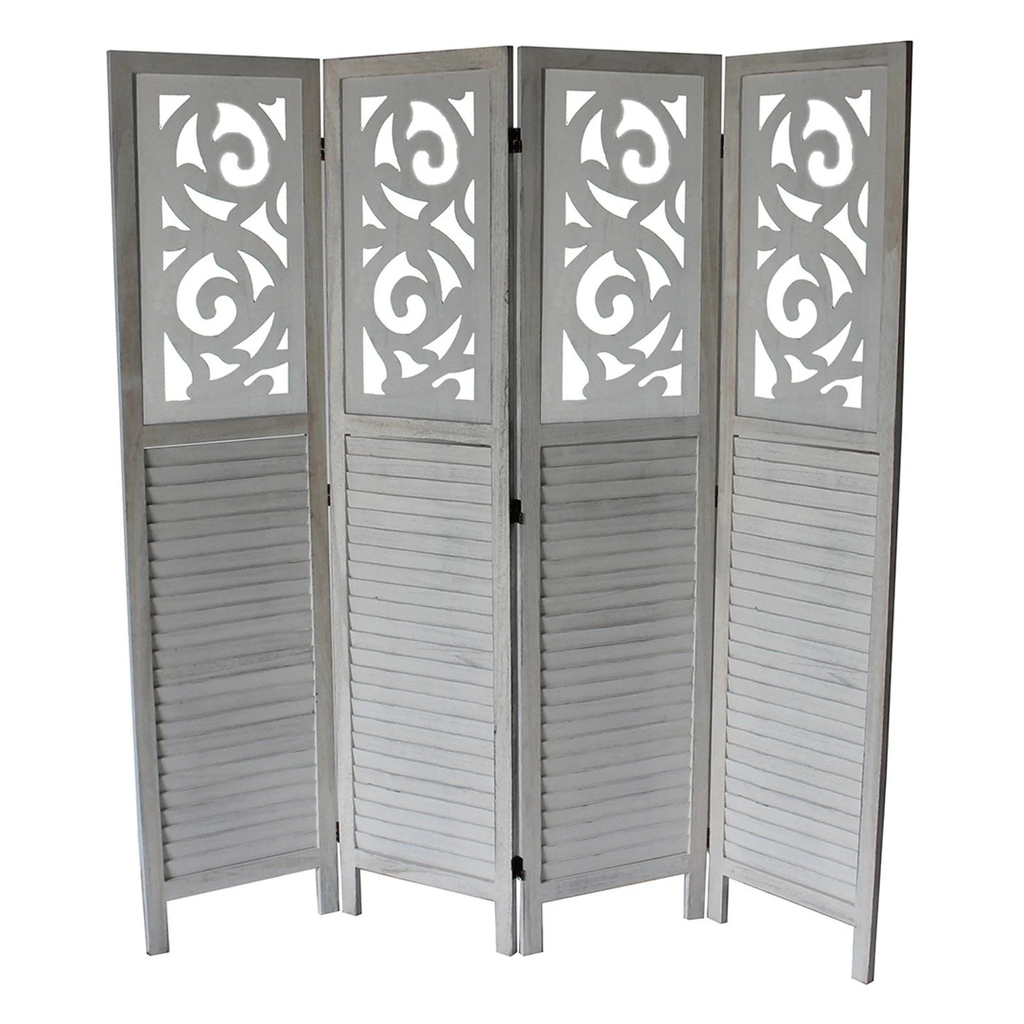 Milton Green Stars Clark 4-Panel Room Divider, Gray