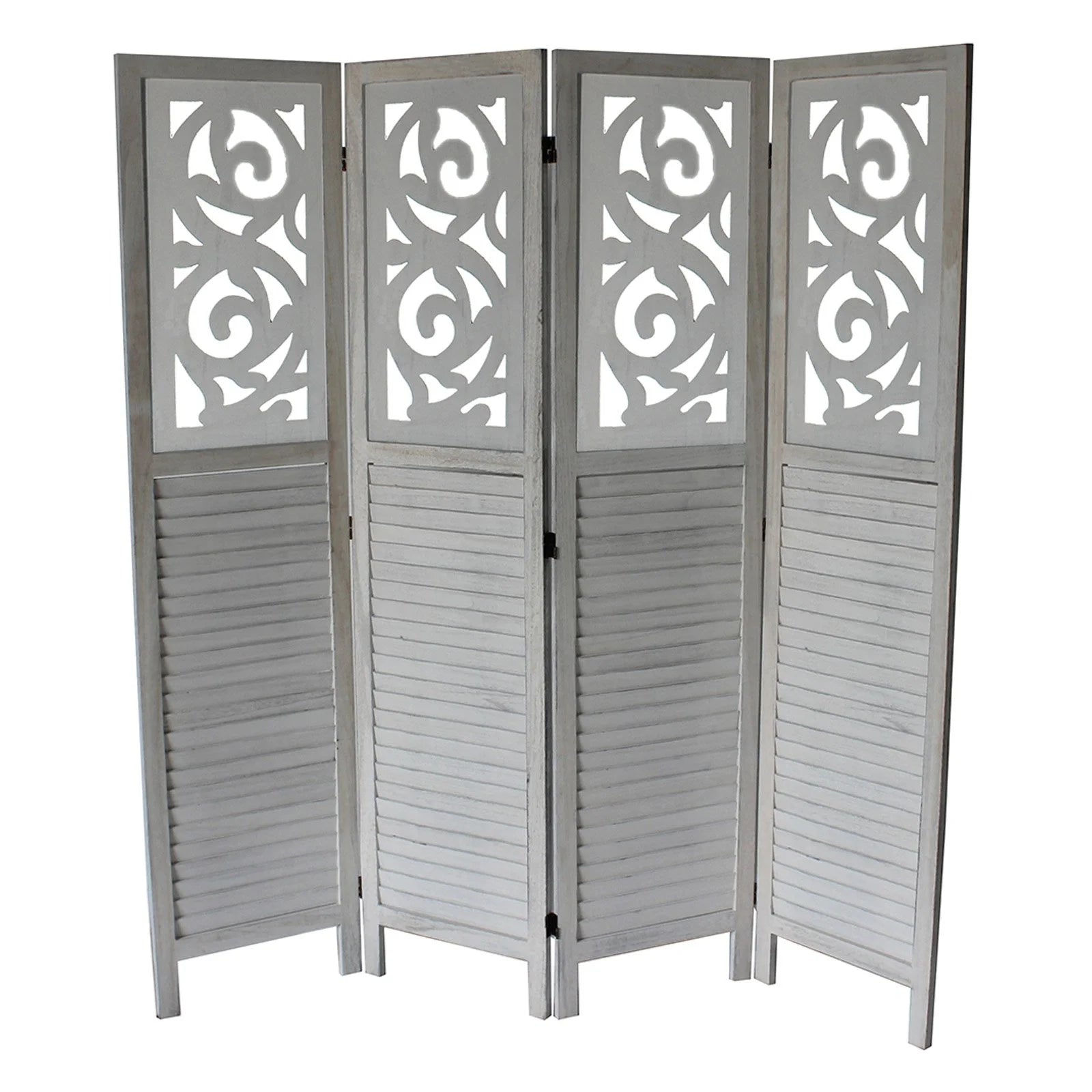 Milton Green Stars Clark 4-Panel Room Divider, Gray