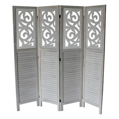 Milton Green Stars Clark 4-Panel Room Divider, Gray