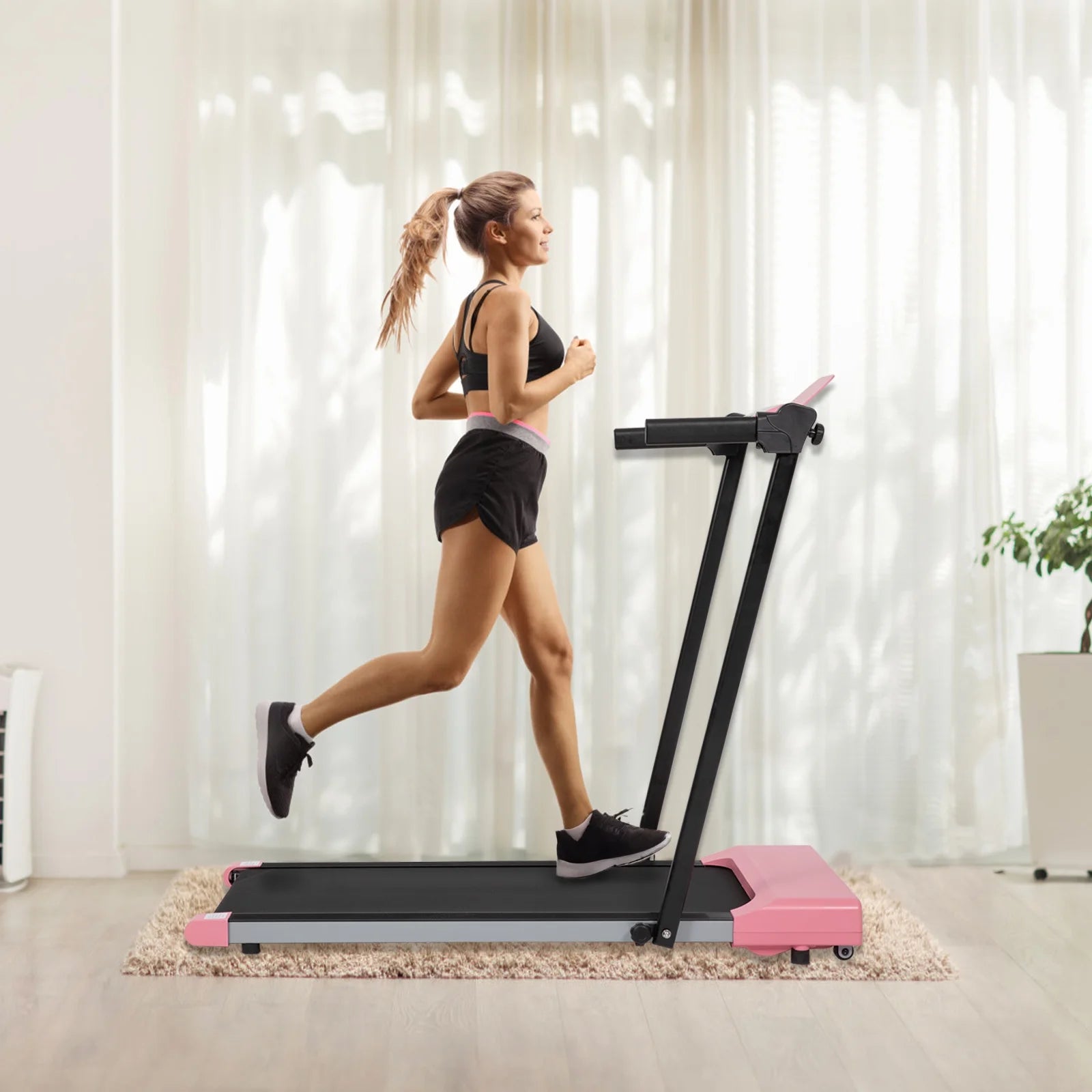 Ambifirner Portable Folding Treadmill, 3.0 HP Foldable Compact Treadmill for Home Office with 300 LBS Capacity For Walking & Running