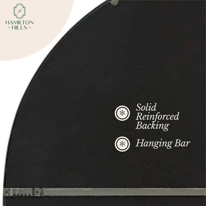 Hamilton Hills Metal Arched Window Mirror Large Wall Mirrors Decorative Piece and Arch Decor 28" x 42"