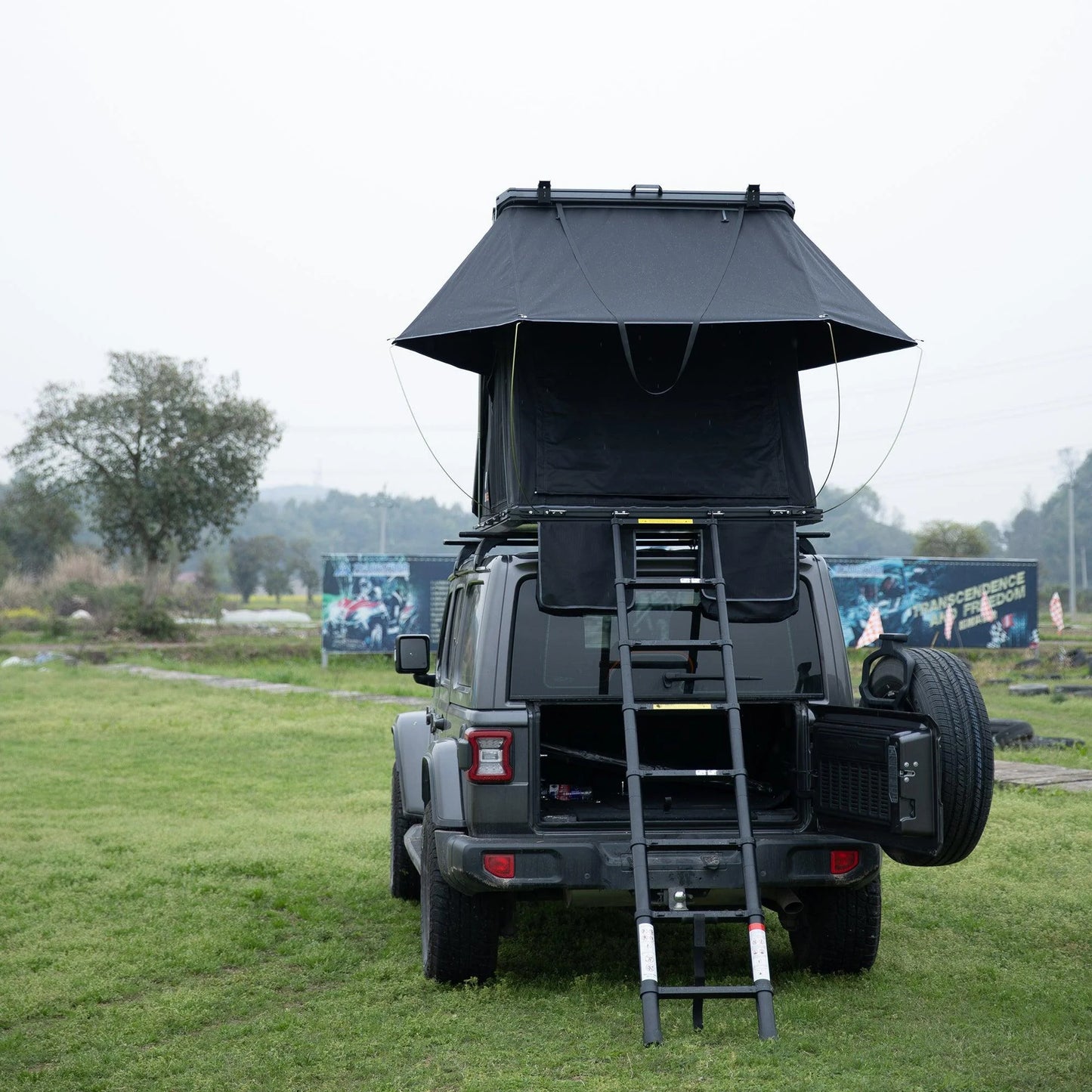 Naturnest Polaris1 Hardshell Rooftop Tent with 2 Luggage Racks, Car Roof Top Tent with AC Inlets, 3-Color LED Lights and Internal USB Plug for Vans, Jeeps, SUVs and Trucks, 2-3 Person Tent