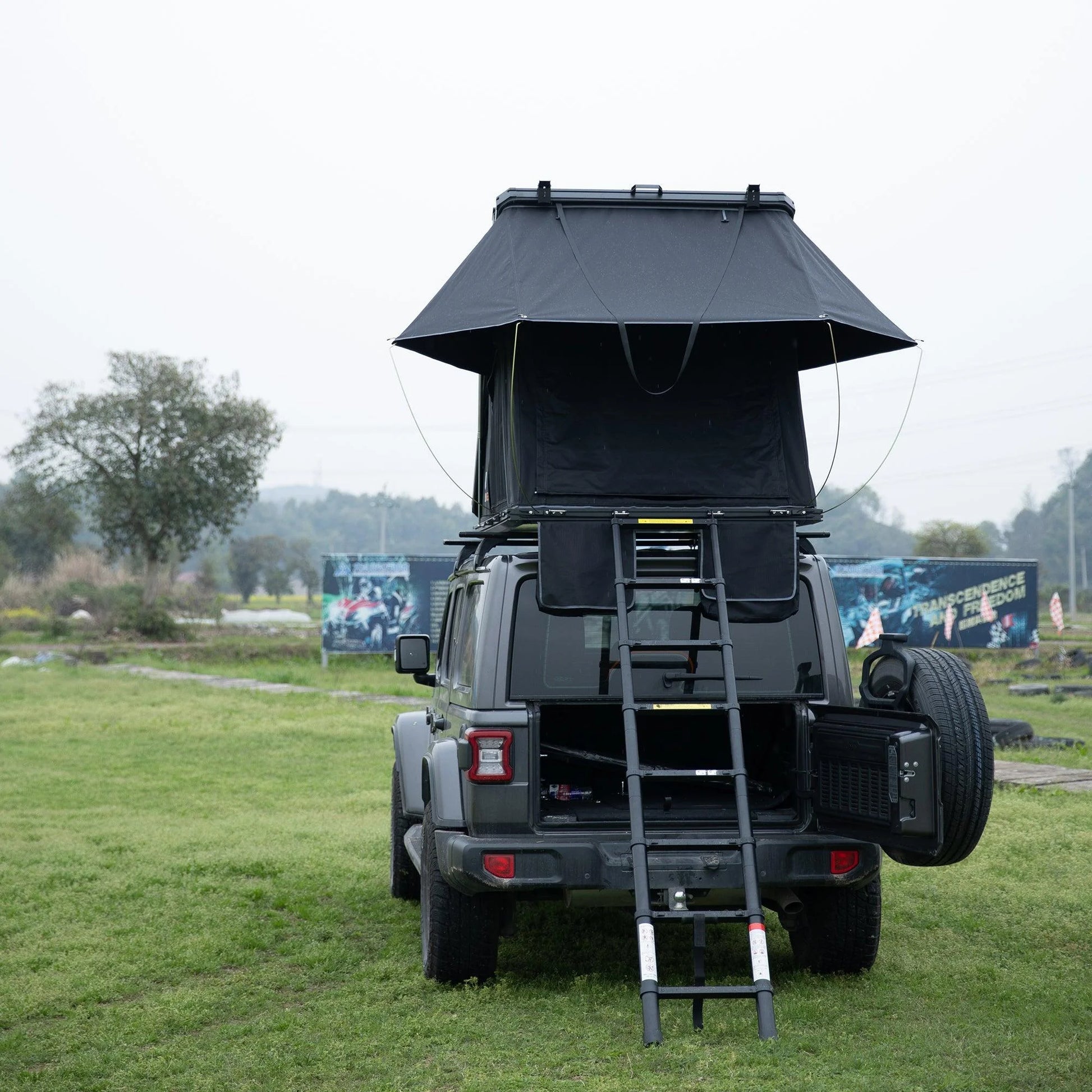 Naturnest Polaris1 Hardshell Rooftop Tent with 2 Luggage Racks, Car Roof Top Tent with AC Inlets, 3-Color LED Lights and Internal USB Plug for Vans, Jeeps, SUVs and Trucks, 2-3 Person Tent