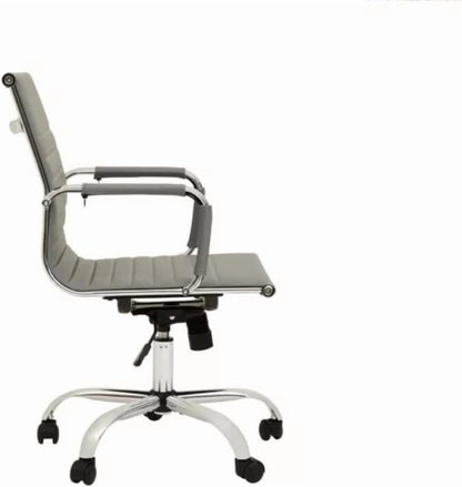 LCH Modern Mid Back Home Office Chair Computer Executive Desk Chair Pu LeatherGray