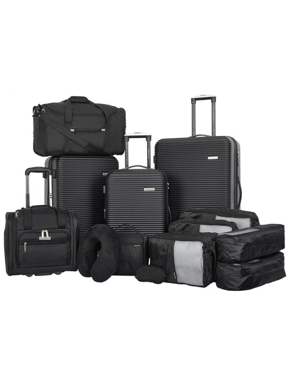 Travelers Club 14 Piece Value Travel Luggage Set - Black