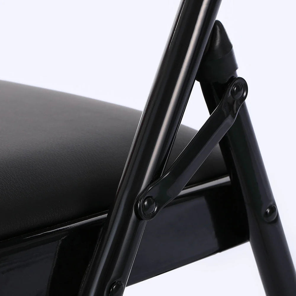 UBesGoo 6 Pack Folding Chairs Cushioned Padded Seat Wedding Chairs with Metal Frame Home Office Party Use Black