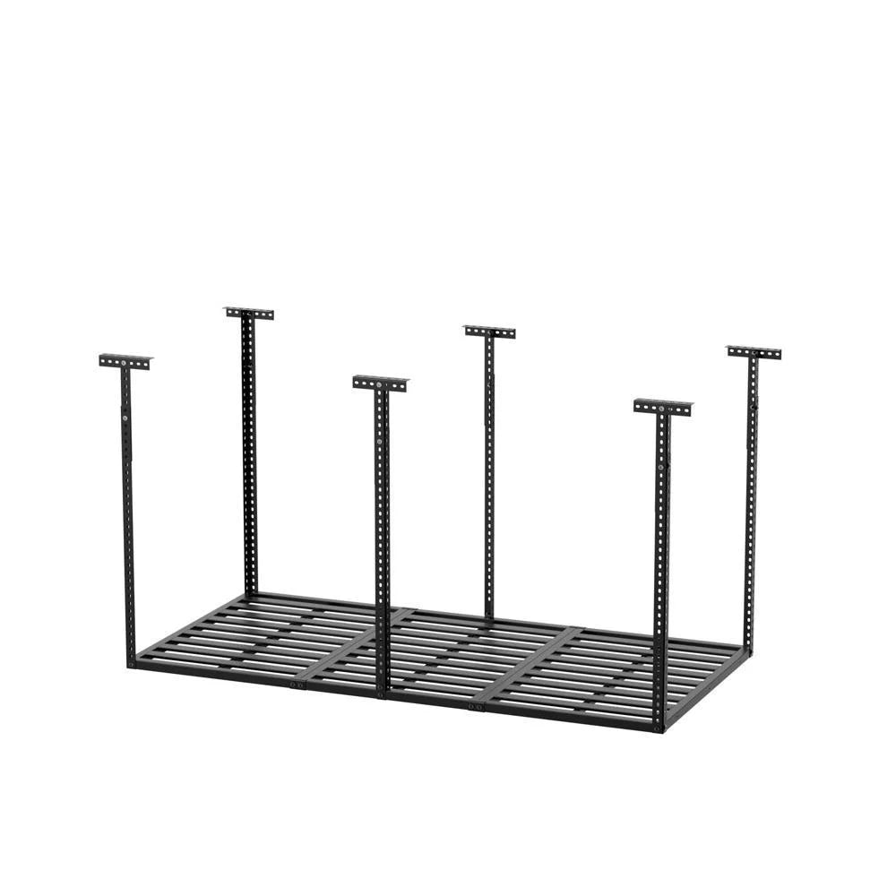 CZMJY High-Capacity Garage Ceiling Mount Storage Rack - Adjustable Metal Overhead Organizer Shelves for Efficiently Storing Luggage, Sports Equipment & More, 3ft x 8ft