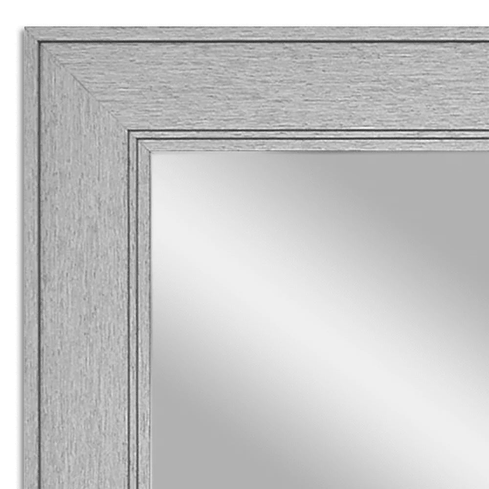 Porter Silver Framed Wall Mirror, Rectangular Vanity Mirror, Multiple Sizes
