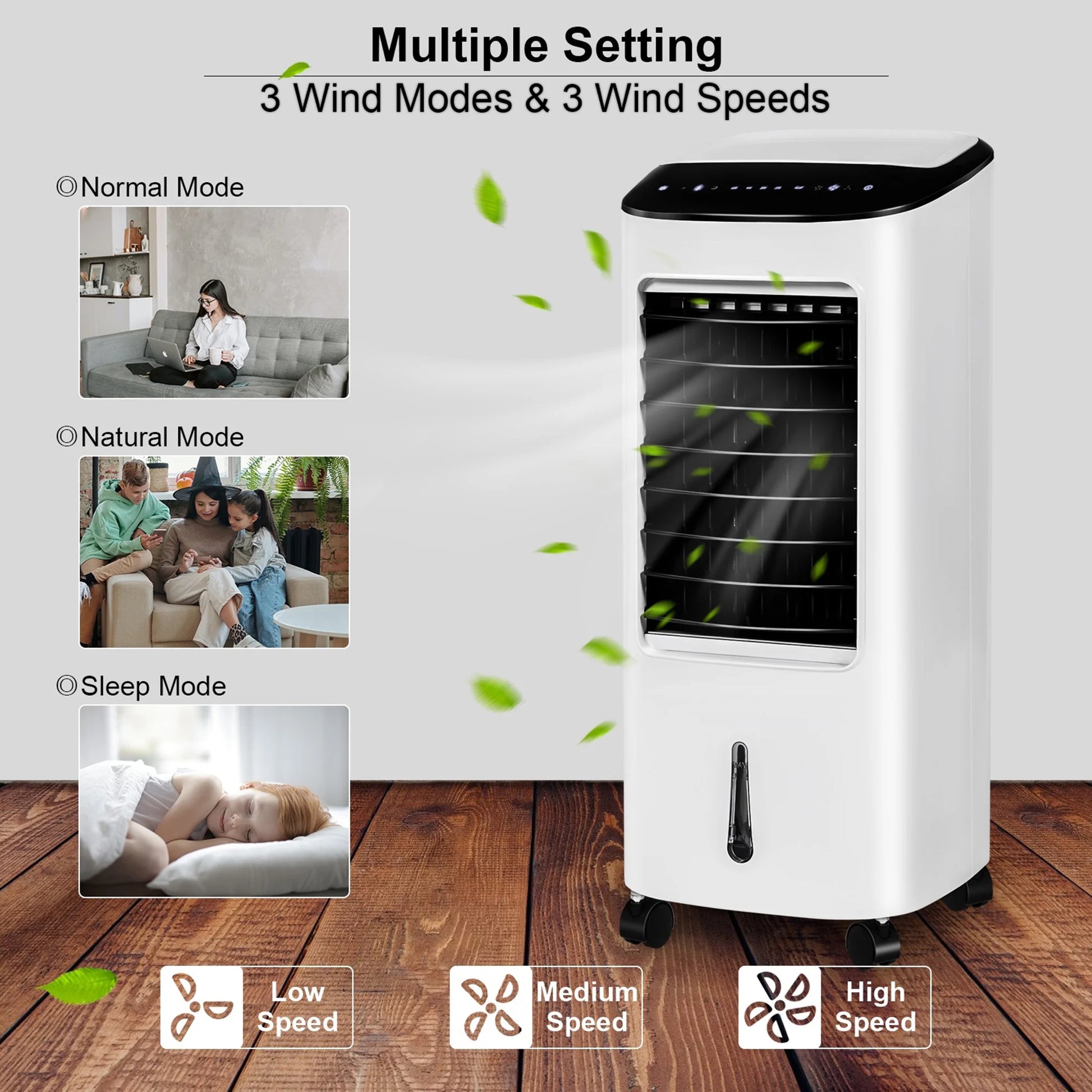Gymax Home Office 3-in-1 Evaporative Air Cooler Fan with Remote Control 7.5 H Timer