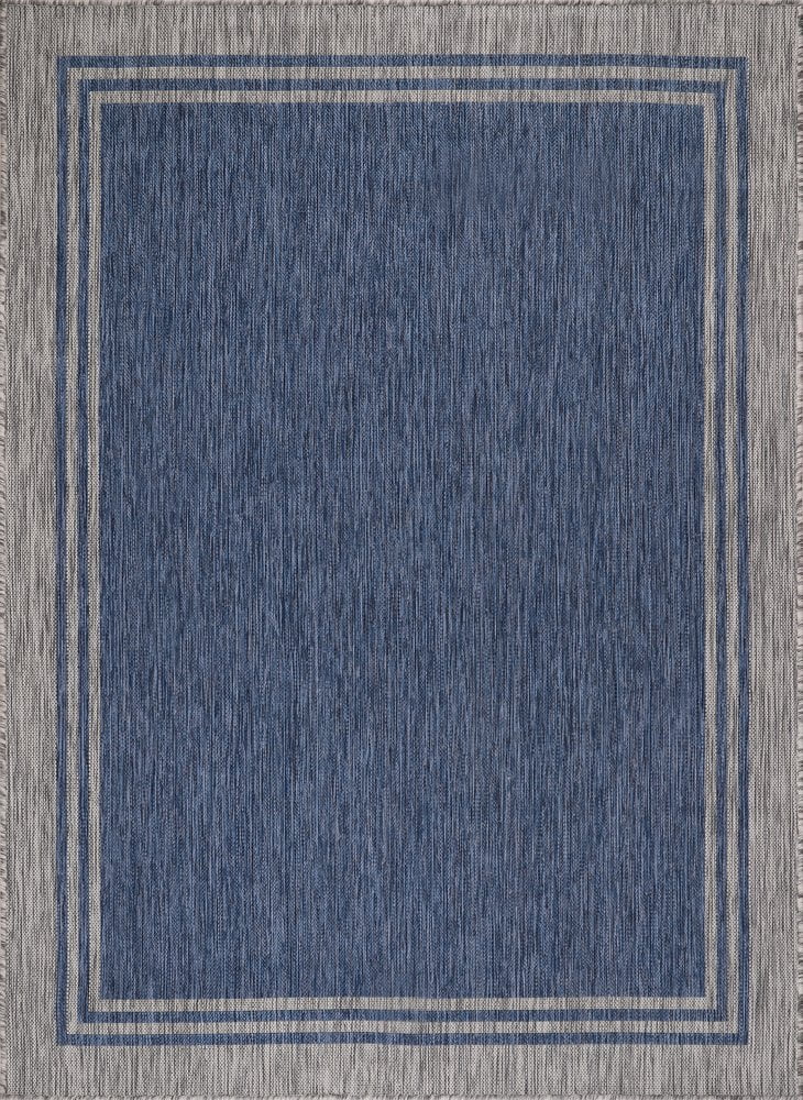 Beverly Rug Indoor/Outdoor Area Rugs, Waterproof Patio Porch Garden Carpet, Azure Blue, 9'x12'