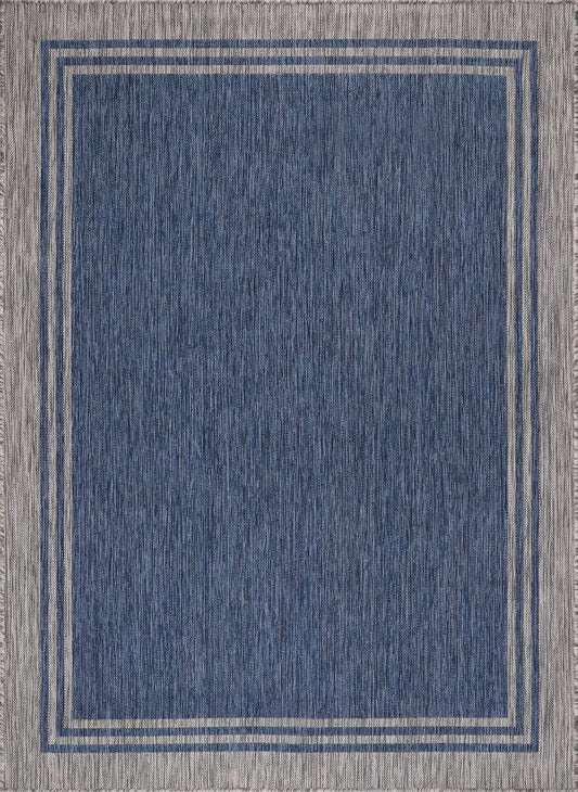 Beverly Rug Indoor/Outdoor Area Rugs, Waterproof Patio Porch Garden Carpet, Azure Blue, 9'x12'