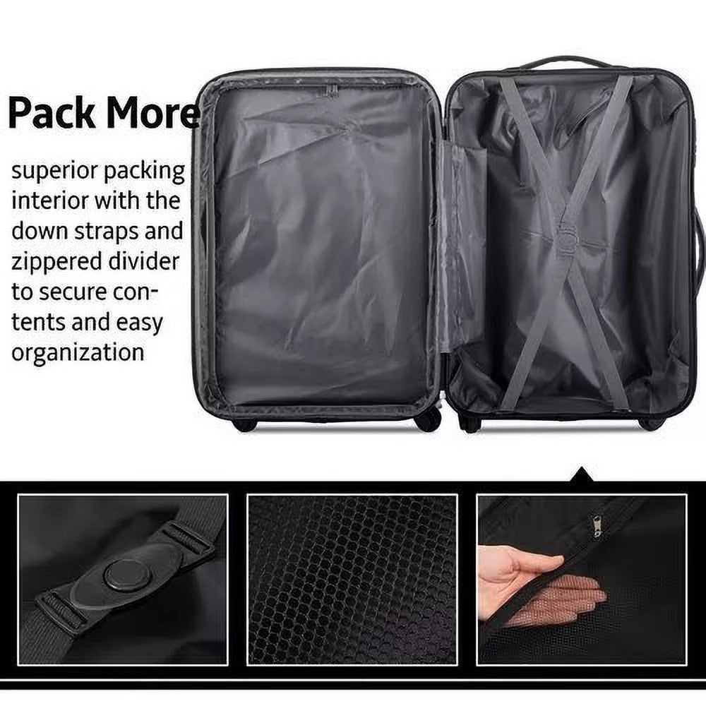 Expandable Suitcase Set of 3 with Double Spinner Wheels, Indestructible PP Material Hard Shell Luggage Sets TSA Lock, Carry on Expandable, Lightweight,20" 24' 28",Pink