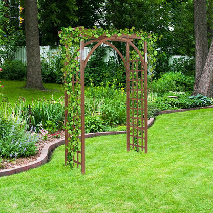 Zimtown Outdoor Wooden Garden Arbor for Climbing Plants - Dark Brown
