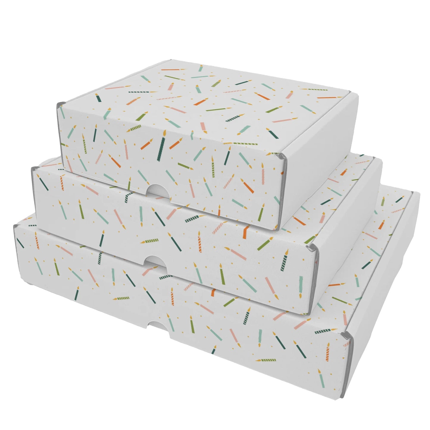 Ucanpack Birthday Gift Box Mailer Boxes 7 5/8 x 6 x 5 4/9" - Candles Printed Holiday Packaging - Holiday Shipping Box Made In USA Holiday Gift Box Gift Shipping Boxes