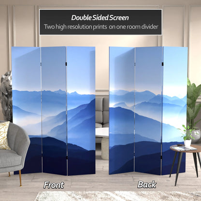 Oriental Furniture 6 ft. Tall Misty Mountain Canvas Room Divider - 3 Panel