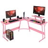 YRLLENSDAN L Shaped Computer Desk, Corner Desk Gaming Table Computer Desk L Shaped Desks Gaming Desks with Large Desktop for Home Office, Black
