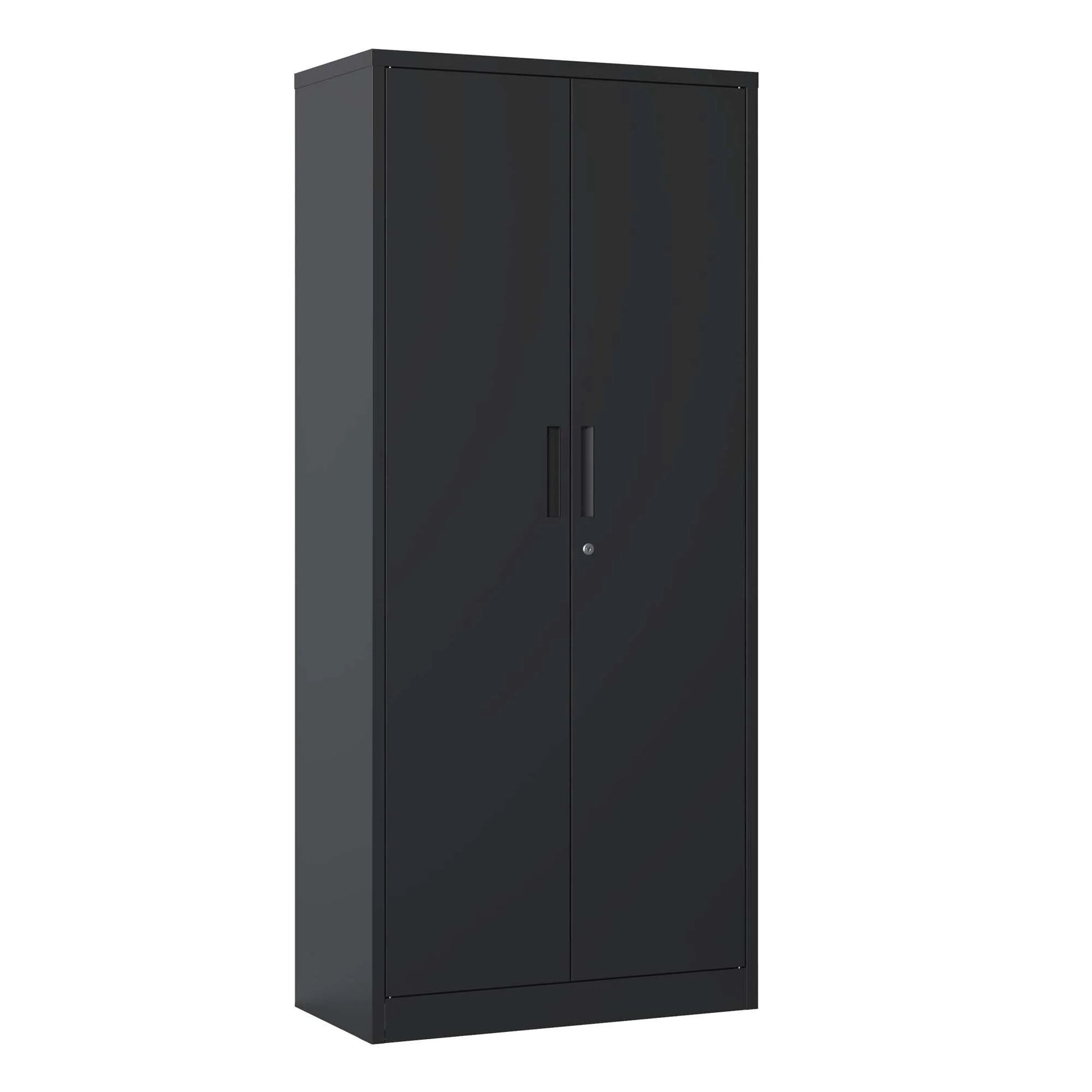 DUOSONG 71"H Metal Garage Storage Cabinet, Black Tool Steel Locking Cabinet With Doors And 3 Shelves, Tall Cabinets For Garage Storage Systems Lockable File Cabinet For Home Office, Classroom/Pantry