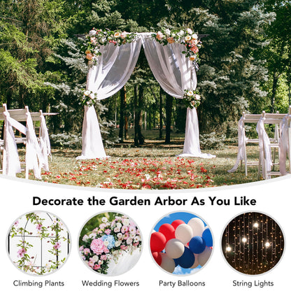 Costway Garden Wedding Rose Arch Pergola Archway Flowers Climbing Plants Trellis Metal