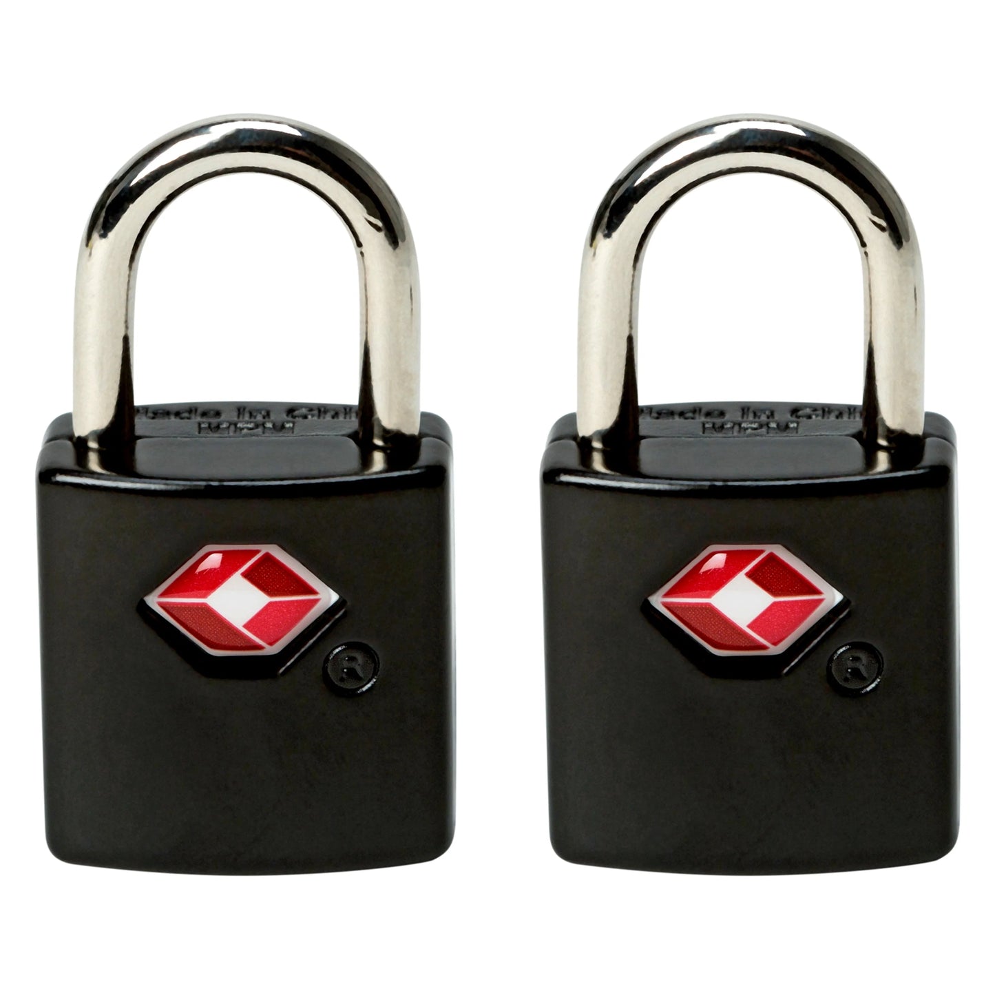 Protege 2 Pack Travel Zinc Alloy Suitcase Luggage Locks with Keys, Black