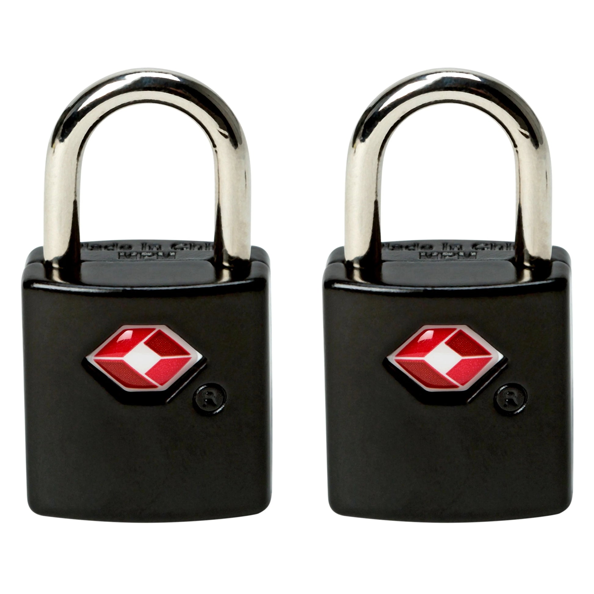 Protege 2 Pack Travel Zinc Alloy Suitcase Luggage Locks with Keys, Black
