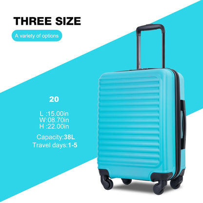 Travelhouse Underseat Hardshell Carry On Luggage 20" Lightweight Hardside Suitcase With Silent Spinner Wheels.(Light Blue)