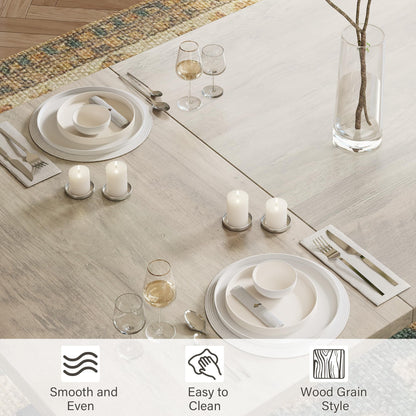 Farmhouse Dining Table for 6-8 People,70.87-inch Rectangular Wood Kitchen Table,Rustic Style Dining Table with Heavy Duty Metal Legs for Dining Room,Home Office,Living Room,Large Dining Room Table