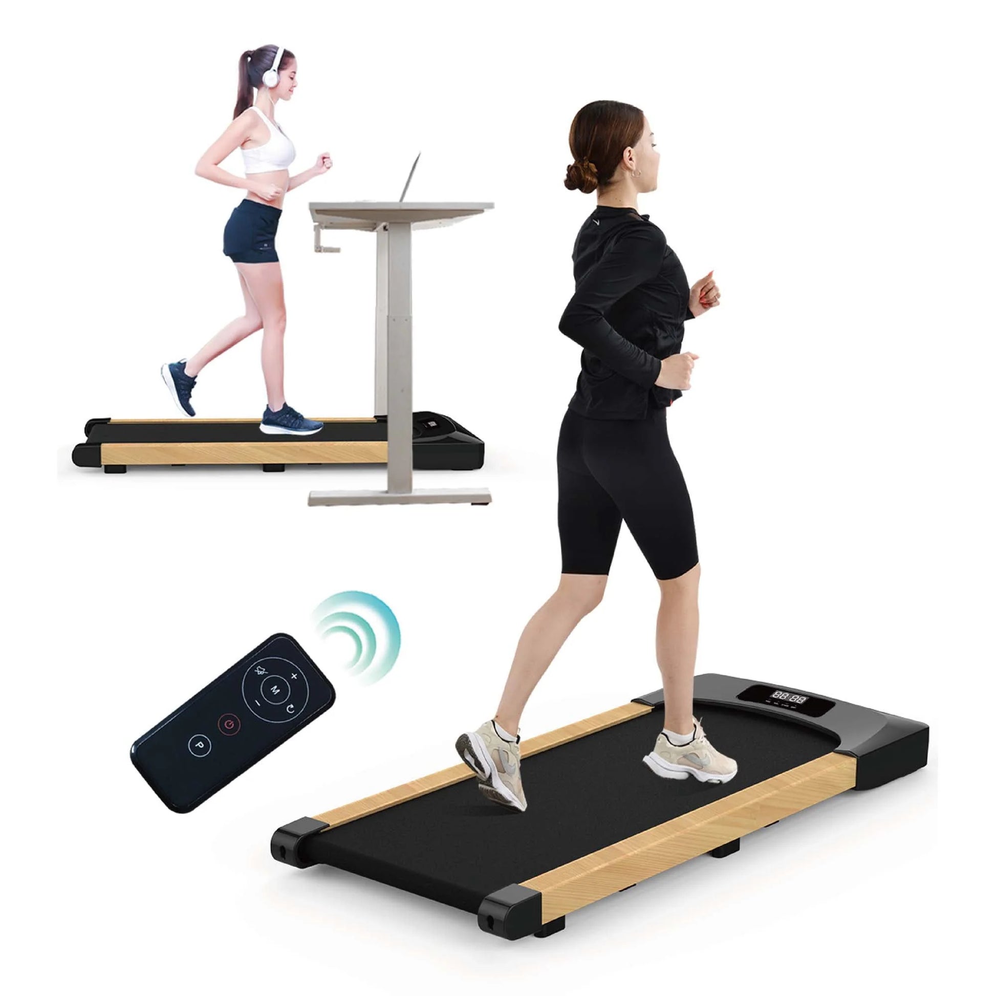 Aukfa Under Desk Treadmill, Slim Walking Pad for Home Office Workout, 245 lb Capacity, 4 mph Speed