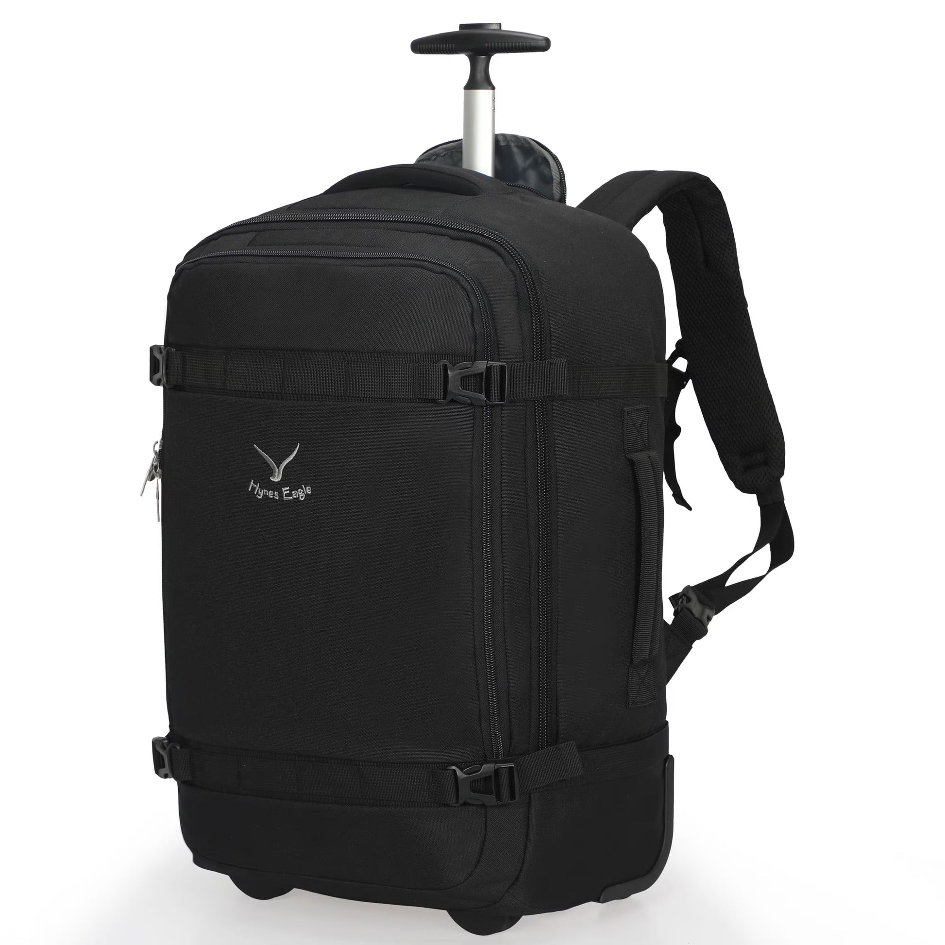 Hynes Eagle 22" Hybrid Carry-On Luggage, Softside Rolling Backpack, Grey