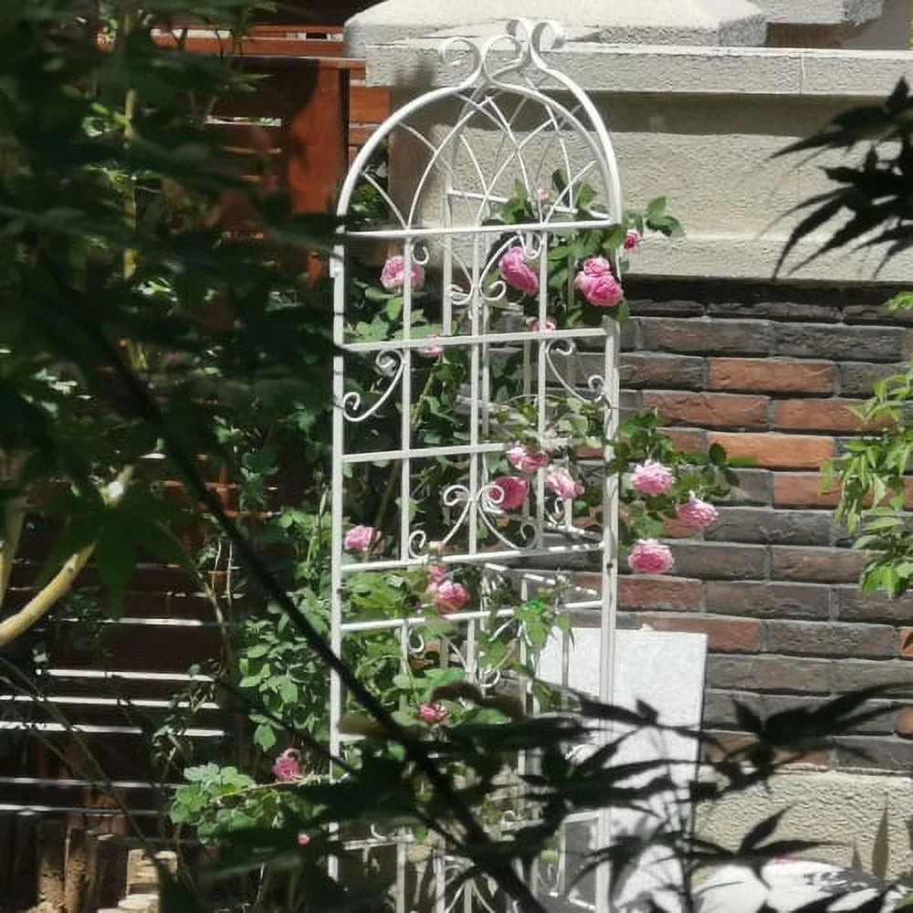 2 Pack Metal Garden Trellis 71" x 19.7" Rustproof Trellis for Climbing Plants Outdoor Flower Support ,Cream White