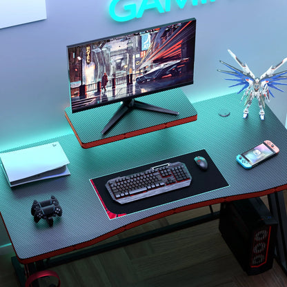 LACOO 47.2-Inch Gaming Desk Home Office Desk Modern Style Writing Table with Cup Holder Headphone Hook, Black