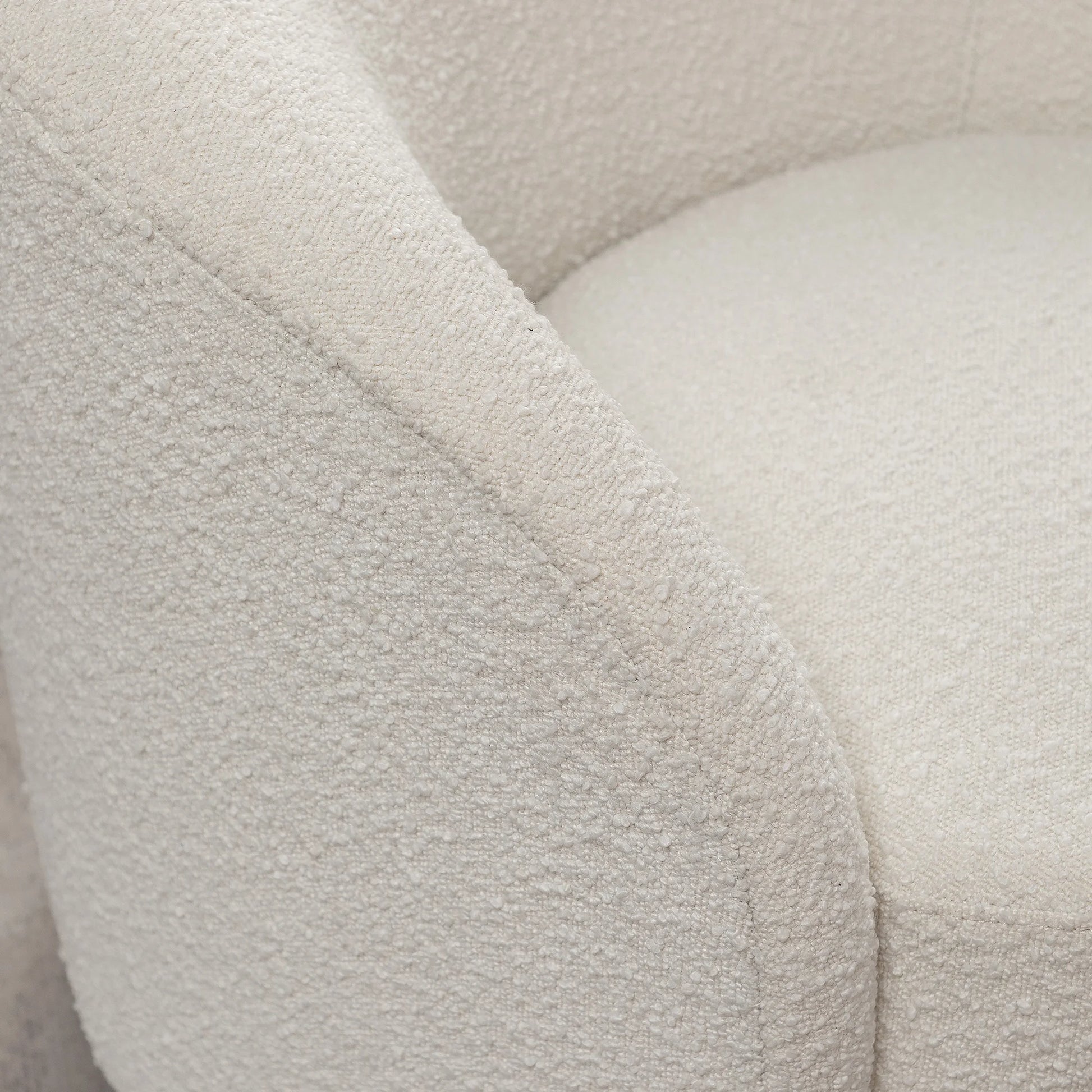 34" W Mid Century Modern Swivel Barrel Chair, Round Upholstered Boucle Swivel Accent Chairs, No Assembly Sofa Chair for Living Room Bedroom Reading Apartment Lounge Nursery(Cream)
