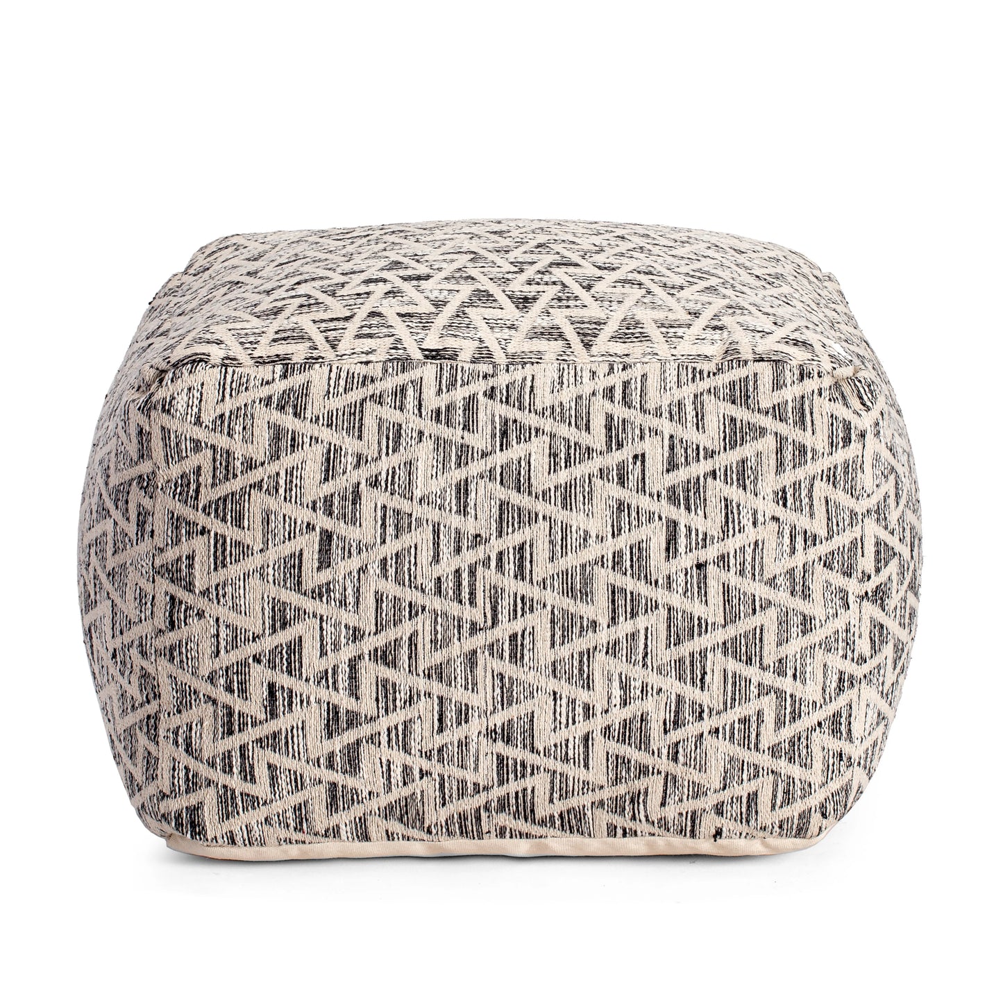 Jani Lafayette 22" Square Black Pouf Ottoman