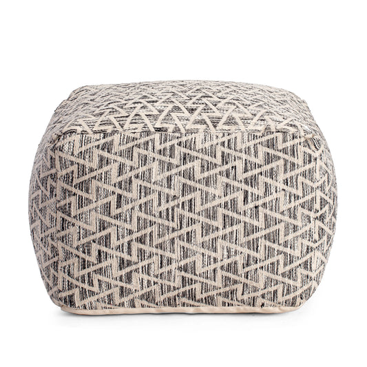 Jani Lafayette 22" Square Black Pouf Ottoman