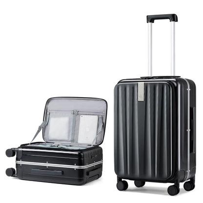 Hanke 20"Carry On Luggage with Wheels, Ivory White