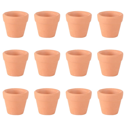 12Pcs 3x3cm Small Mini Terracotta Pot Clay Ceramic Pottery Planter Cactus Flower Pots Succulent Nursery Pots Great for Plants Cr