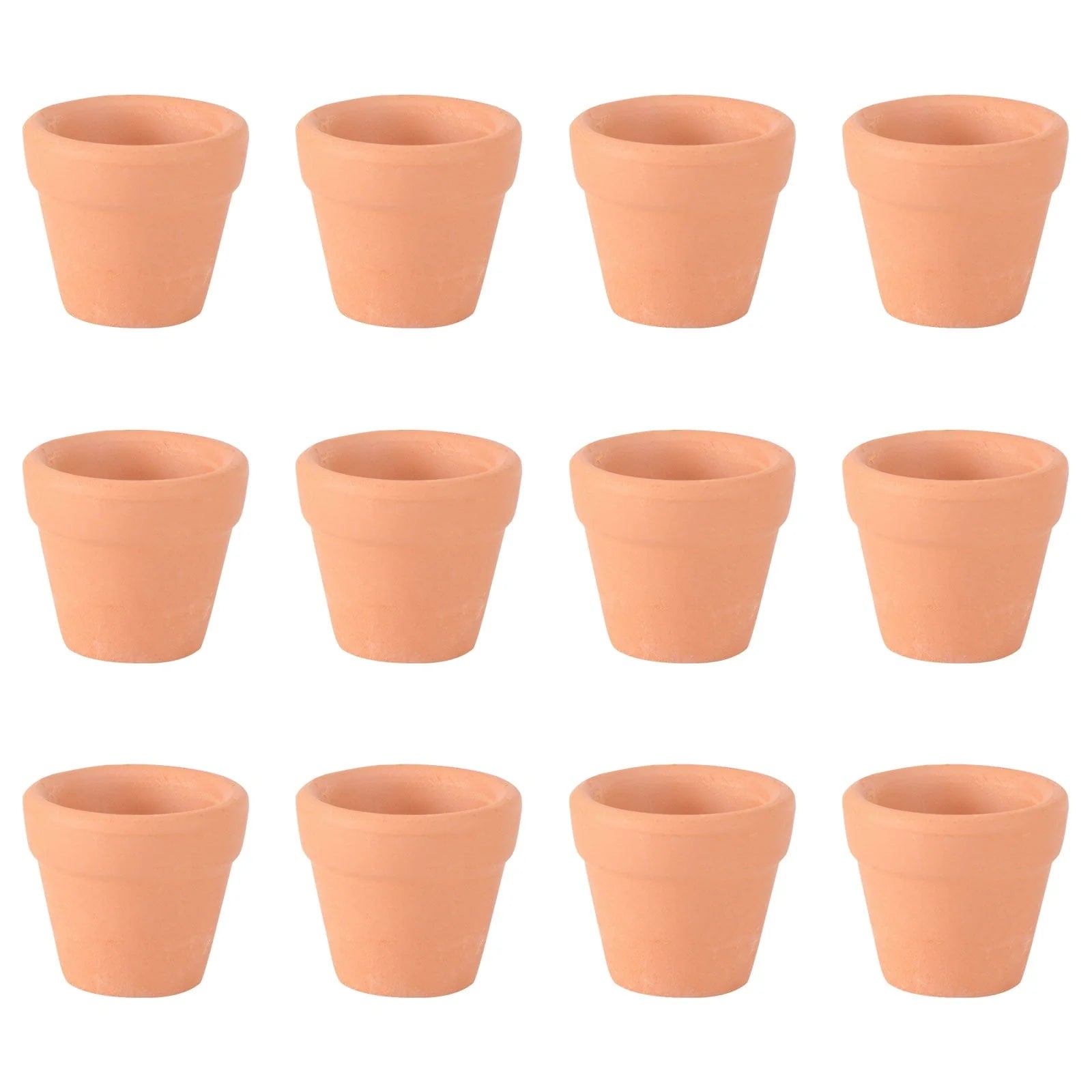12Pcs 3x3cm Small Mini Terracotta Pot Clay Ceramic Pottery Planter Cactus Flower Pots Succulent Nursery Pots Great for Plants Cr