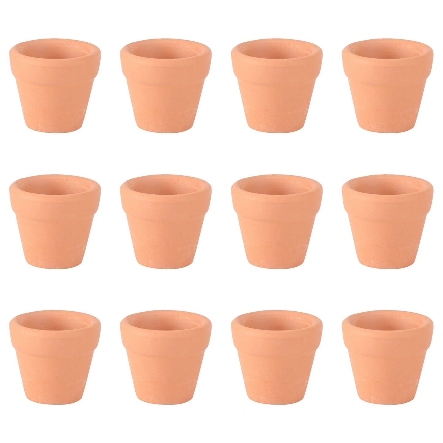 12Pcs 3x3cm Small Mini Terracotta Pot Clay Ceramic Pottery Planter Cactus Flower Pots Succulent Nursery Pots Great for Plants Cr