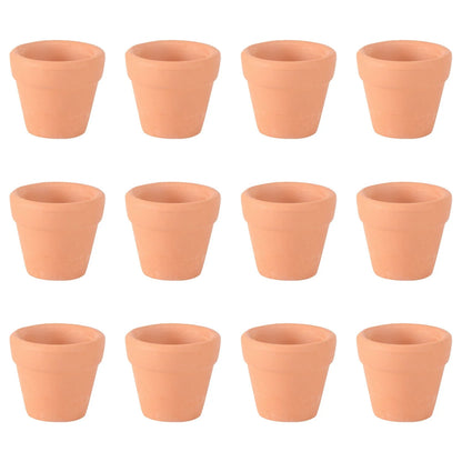 12Pcs 3x3cm Small Mini Terracotta Pot Clay Ceramic Pottery Planter Cactus Flower Pots Succulent Nursery Pots Great for Plants Cr