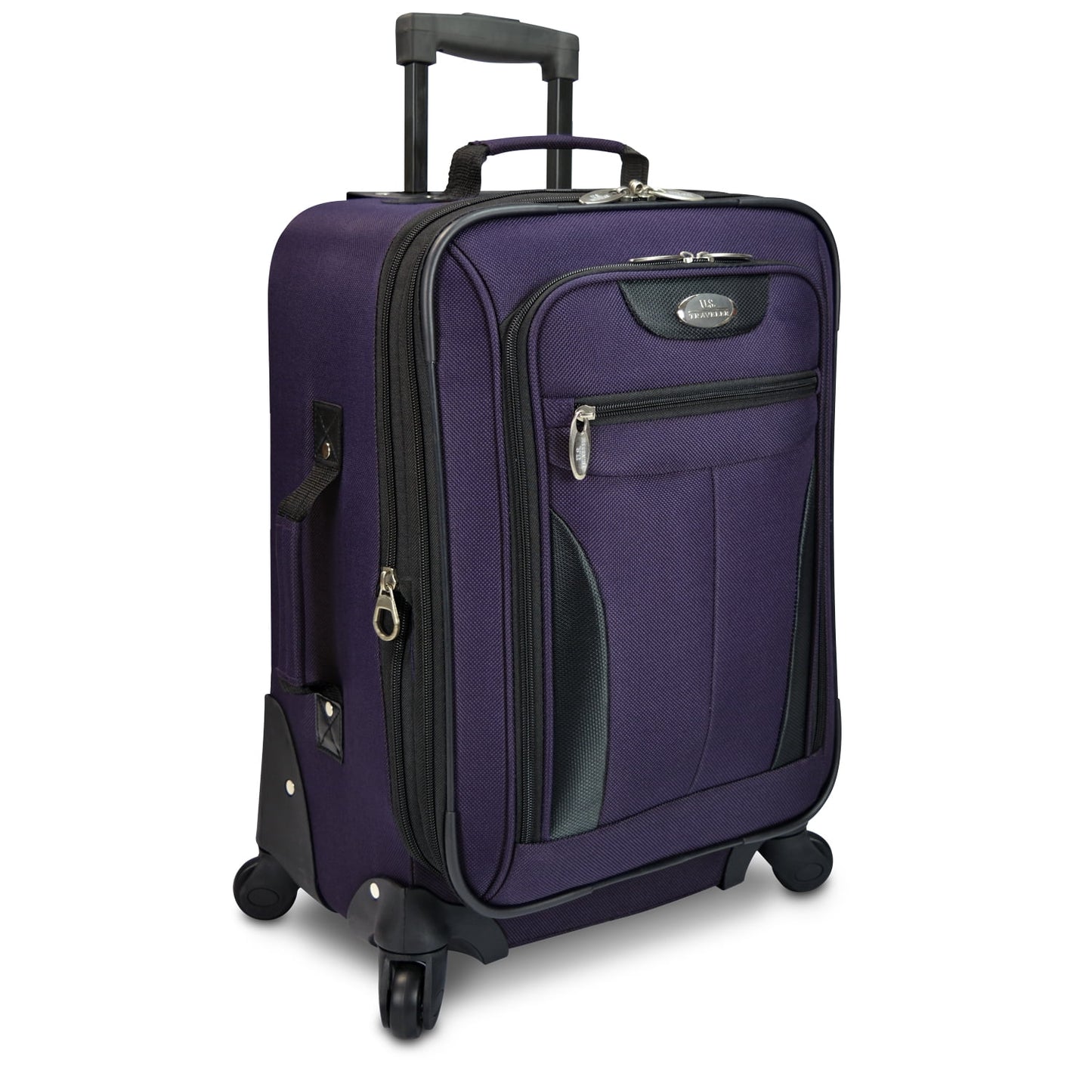 U.S. Traveler Charleville Fabric Expandable Spinner Luggage, Mazarine Blue, 29" Checked Large