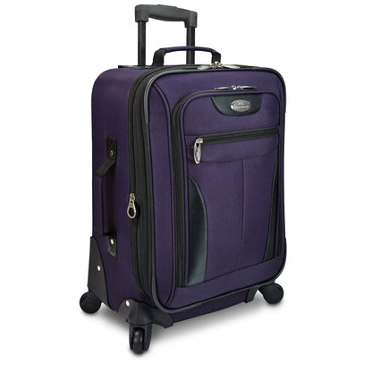 U.S. Traveler Charleville Fabric Expandable Spinner Luggage, Mazarine Blue, 29" Checked Large