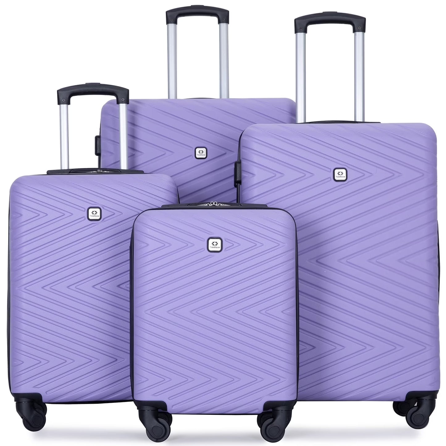 Travelhouse 4 Piece Hardshell Luggage Set Hardside Lightweight Suitcase with TSA Lock Spinner Wheels.(Blue)