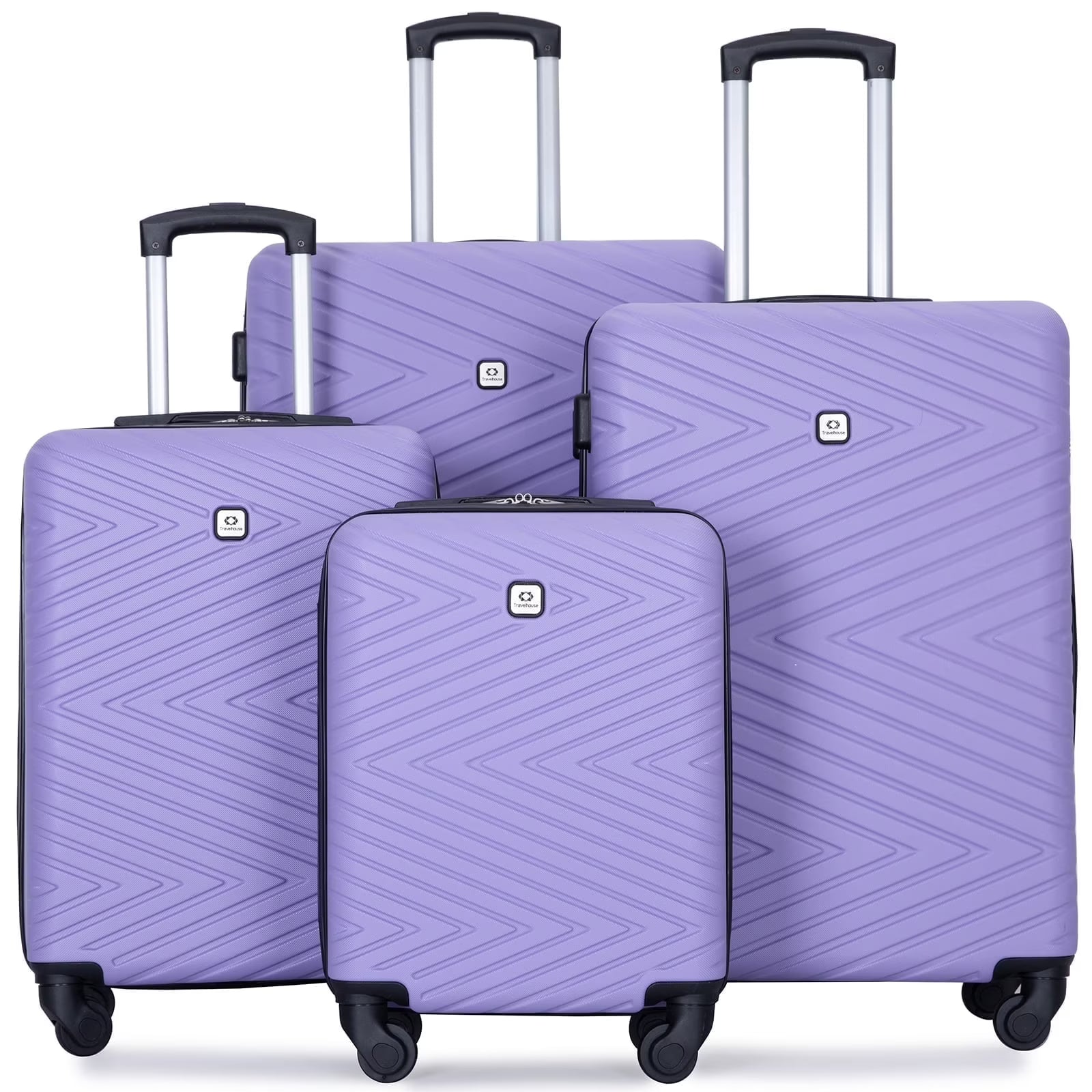Travelhouse 4 Piece Hardshell Luggage Set Hardside Lightweight Suitcase with TSA Lock Spinner Wheels.(Blue)