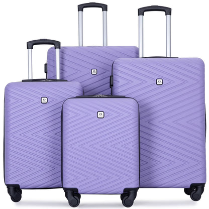 Travelhouse 4 Piece Hardshell Luggage Set Hardside Lightweight Suitcase with TSA Lock Spinner Wheels.(Blue)