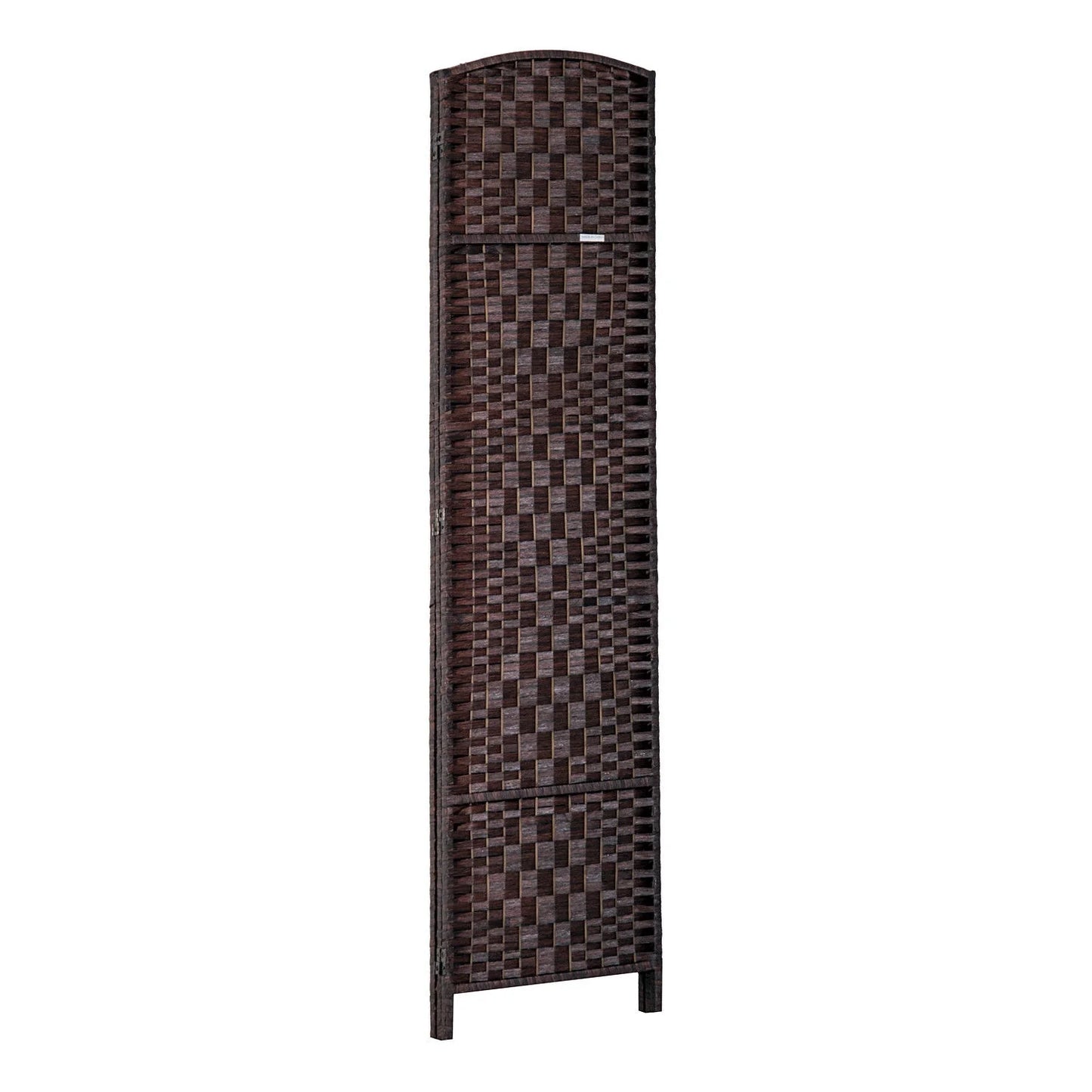HomCom 6' Tall Wicker Weave 3 Panel Room Divider Privacy Screen - Black Wood