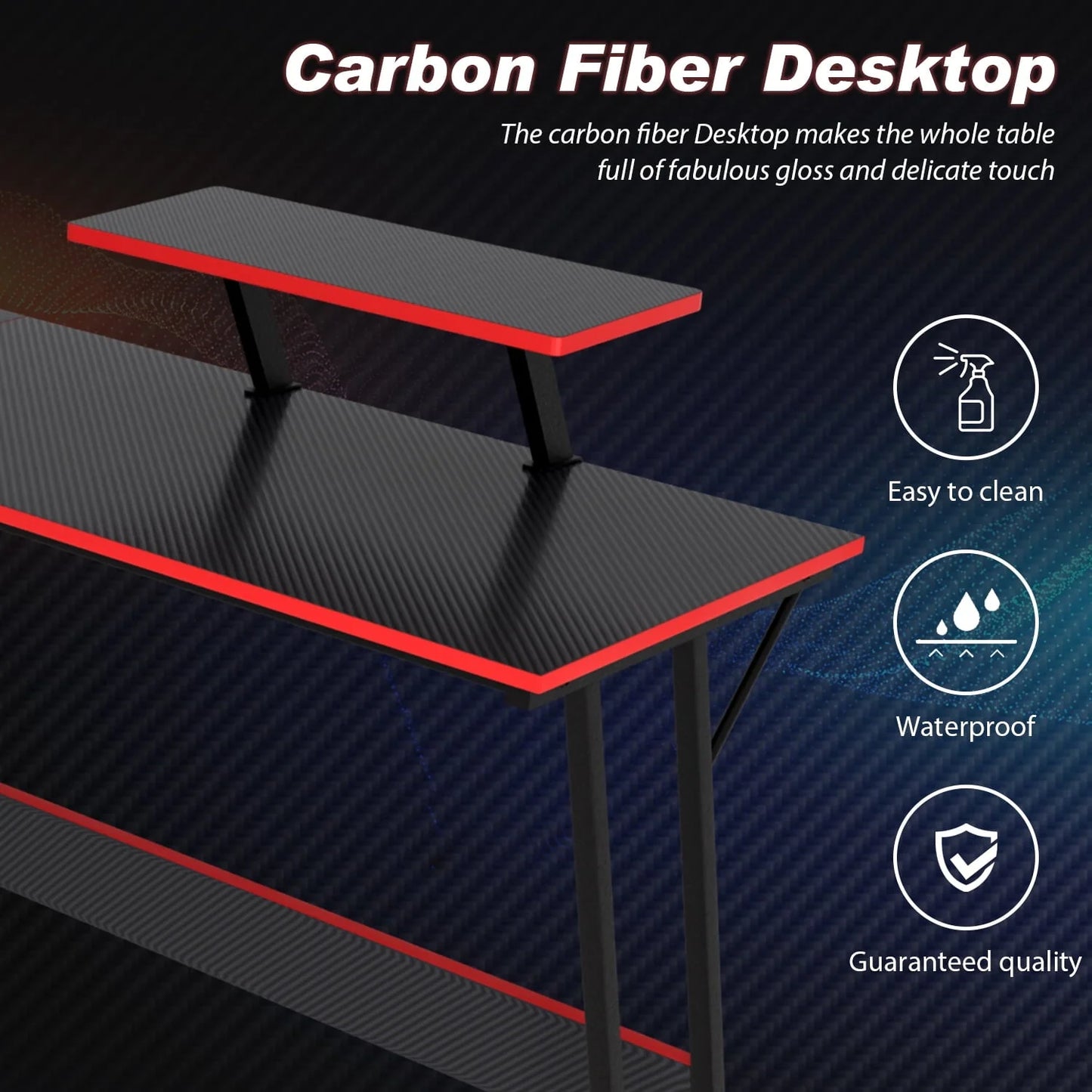 YRLLENSDAN L Shaped Computer Desk, Corner Desk Gaming Table Computer Desk L Shaped Desks Gaming Desks with Large Desktop for Home Office, Black