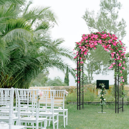 88 in Steel Garden Arch Arbor Trellis for Climbing Plants Outdoor,Yard,Garden,Climbing Plants 7 ft Decorative Wire Lattice,Outdoor Wedding Arch(Black)