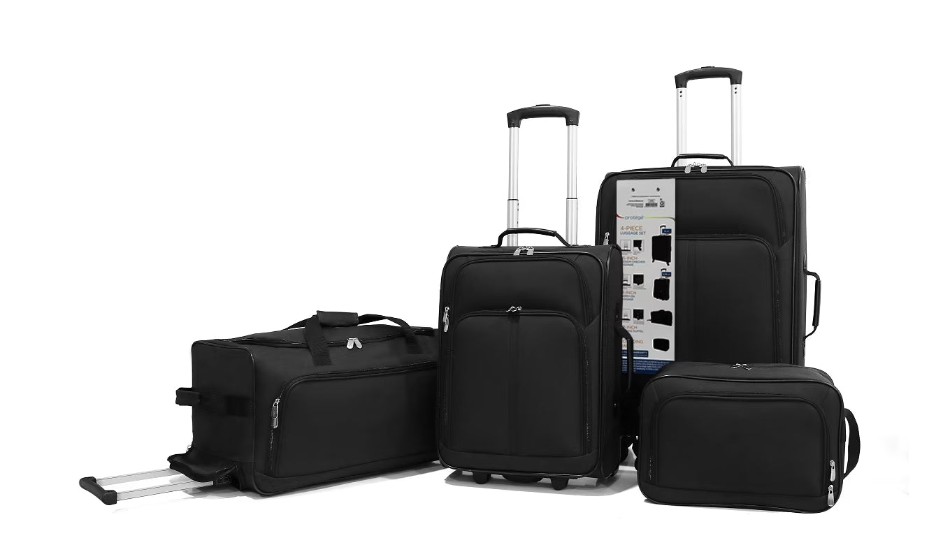 Protege 4-Piece Softside Luggage Set, Black