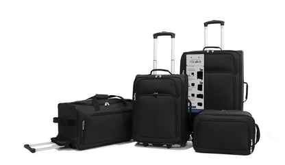 Protege 4-Piece Softside Luggage Set, Black