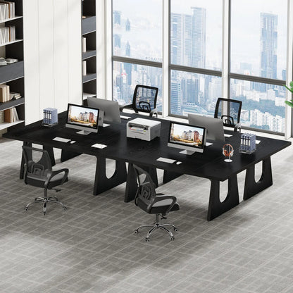 Tribesigns 70.9-Inch Executive Desk, Computer Office Desk, Modern Simple Desk with Large Desktop, Writing Desk Workstation Business Furniture for Home Office, Study, Metal Frame, Oak and Black